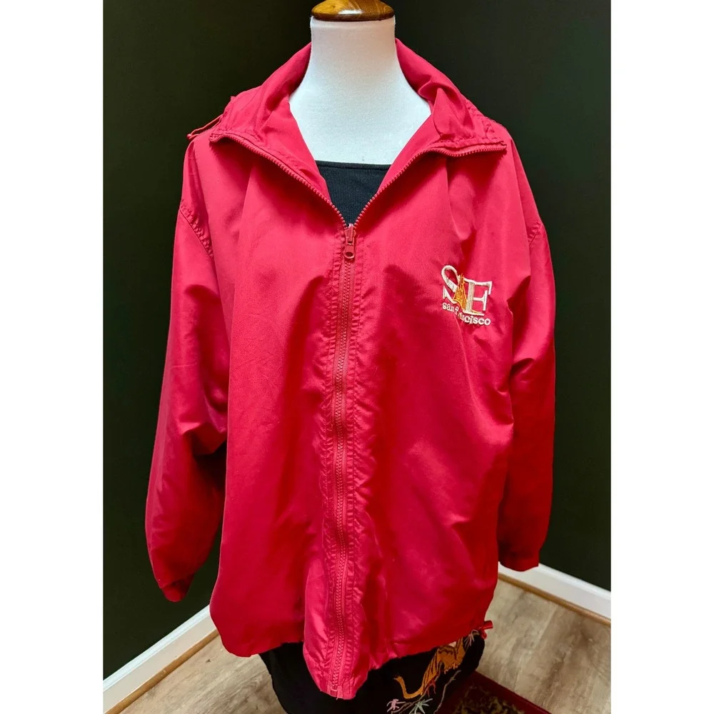 Vintage San Francisco Embroidered Red Windbreaker Men's L